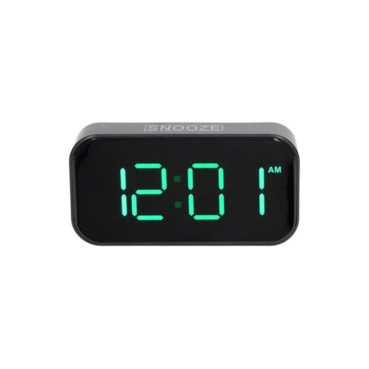 Hurrise digitális dekorációs óra LED-del és USB-vel, 12/24 órás LED kijelző, függőlámpa, zöld fény