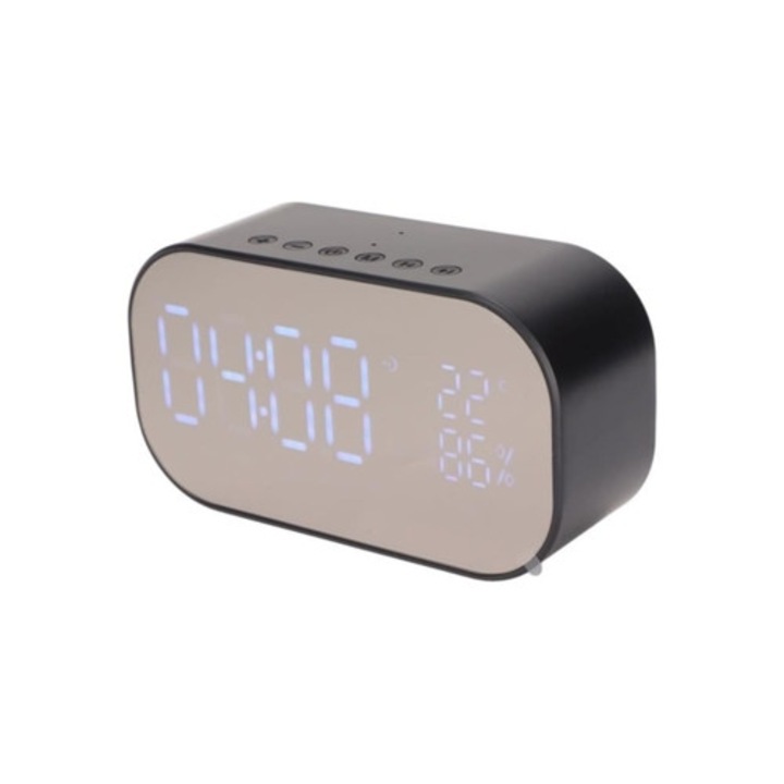 Hurrise dekoratív óra hangszóróval, 3 videóbeállítási szint, fehér