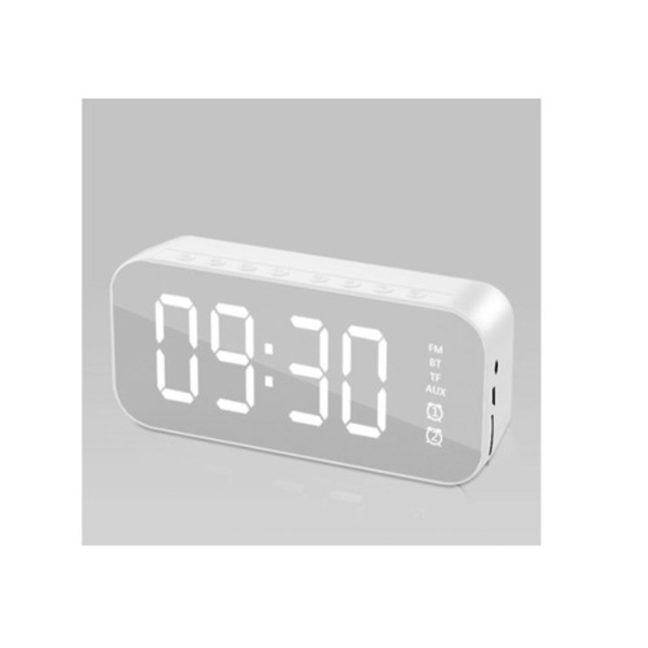 Többfunkciós LED dekorációs óra Bluetooth hangszóróval, fehér, méretek meghatározatlanok