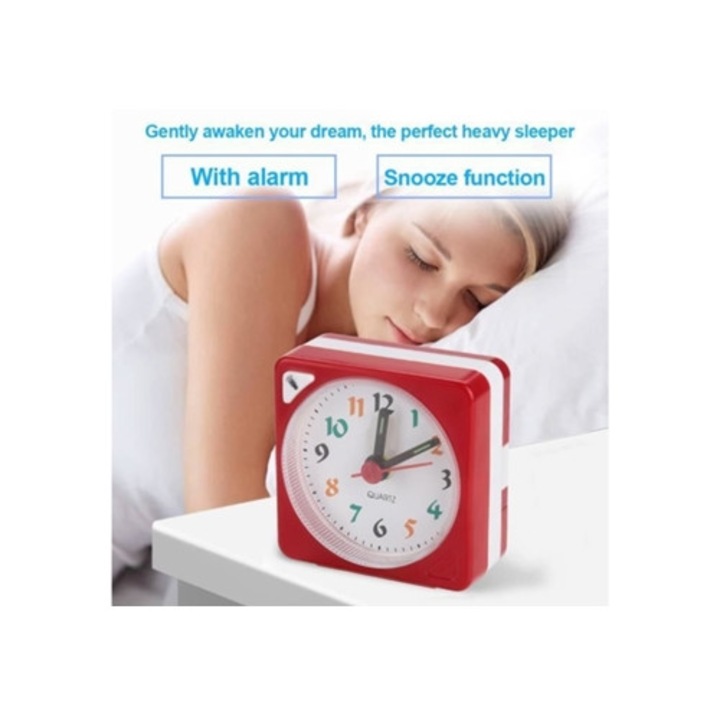 Hurrise mini LED ébresztőóra szundi funkcióval, piros