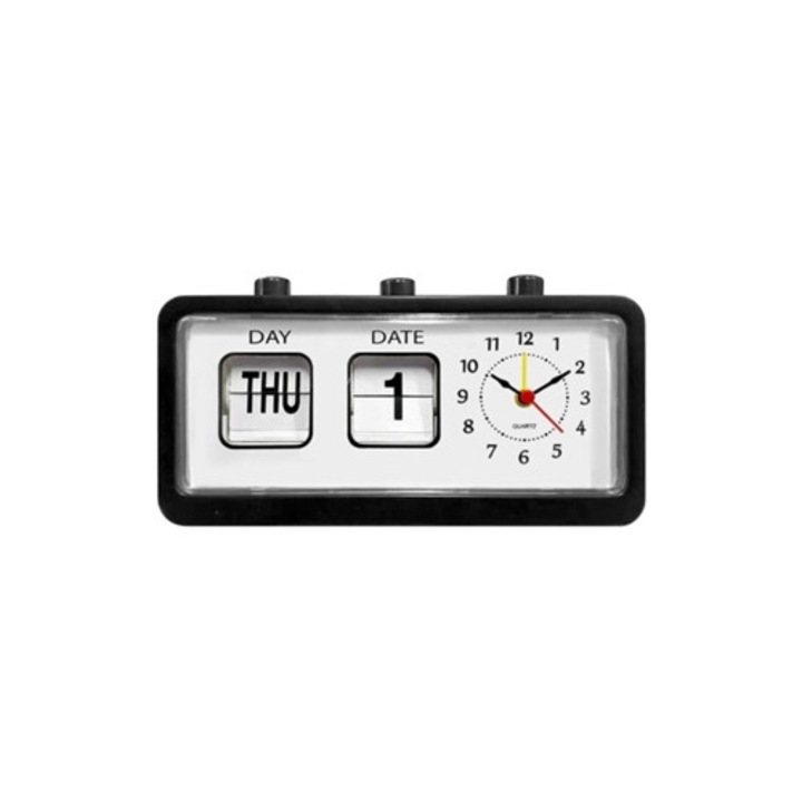 Fekete retro dekoratív óra, 30x30cm