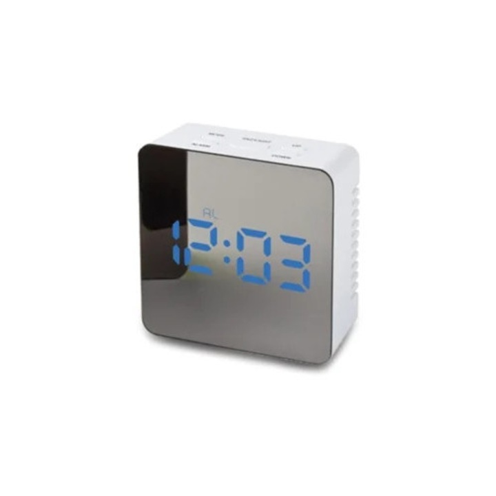 Slowmoose dekoratív óra, digitális ébresztőóra, hőmérséklet, nagy kijelző, kék