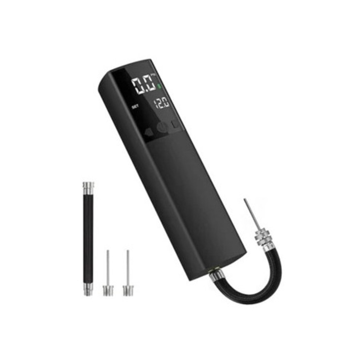 Hordozható elektromos pumpa futball- és kosárlabdákhoz, gyors felfújás, fekete