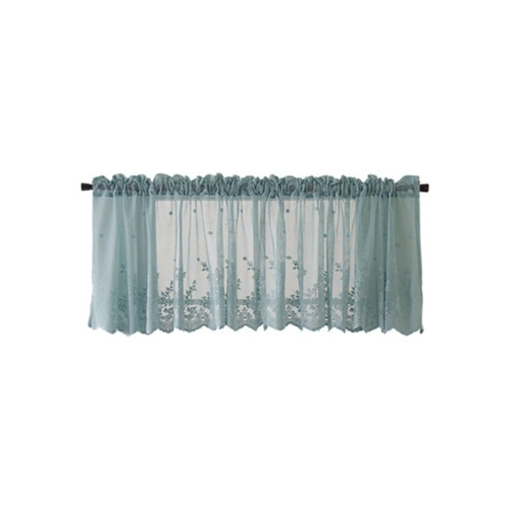 Függöny konyhába, 137x61cm, egyszerű rúdra szerelhető, kávé színű, kis ablakra