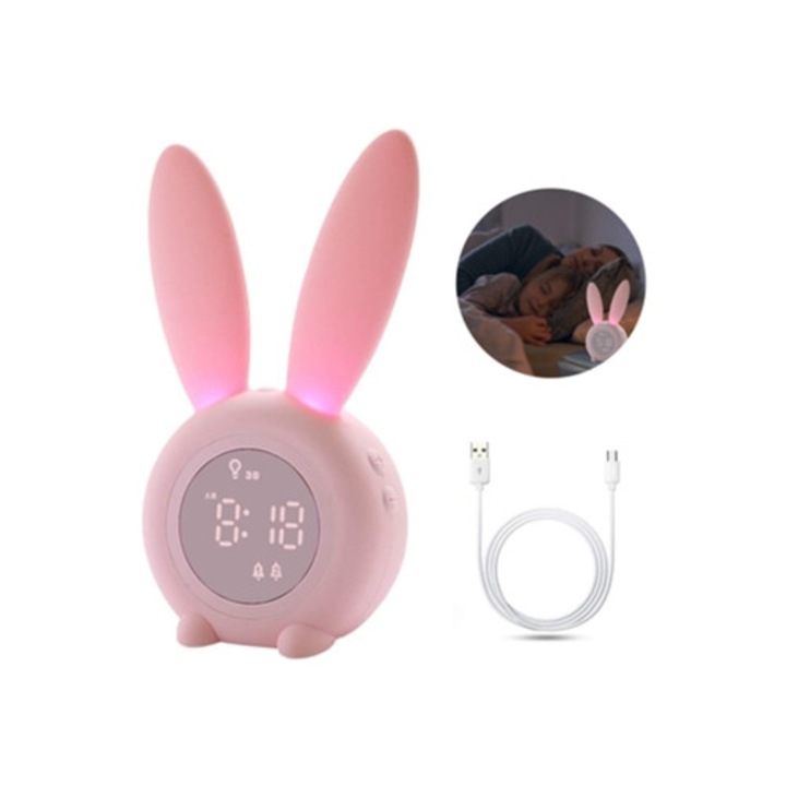 Dekoratív órák, 2 darabos készlet, ébresztőóra gyerekeknek, érintőképernyő, hőmérő