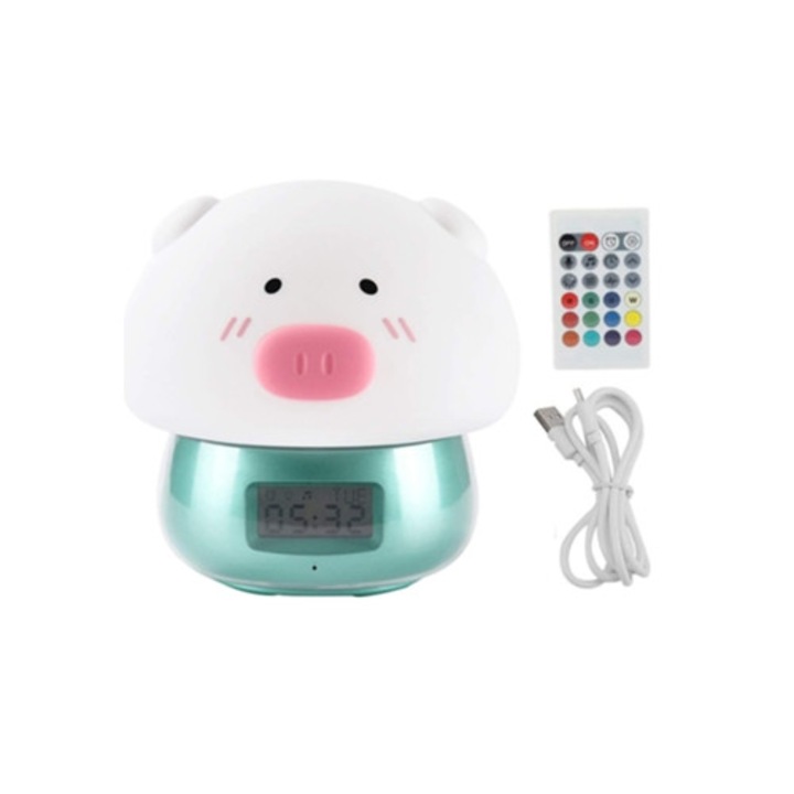 Digitális ébresztőóra lányoknak, zajtalan, ajándékkészlet