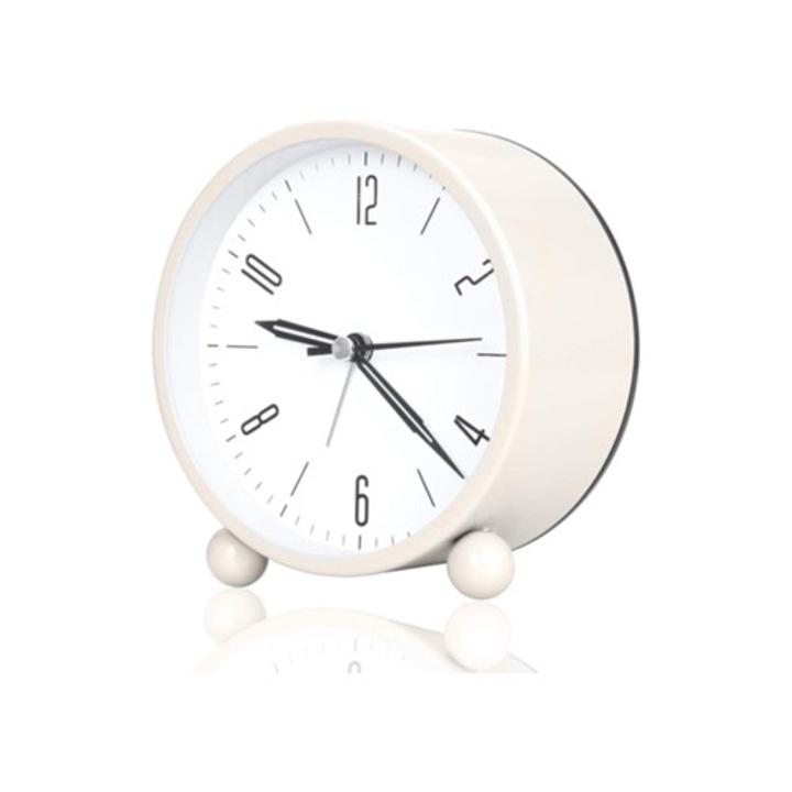 Analóg ébresztőóra éjszakai fénnyel, egyszerű design, 20x10cm