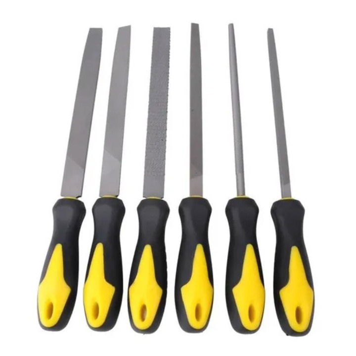 Set 6 pile 8", otel carbon, pentru lemn, metal, sticla, ceramica