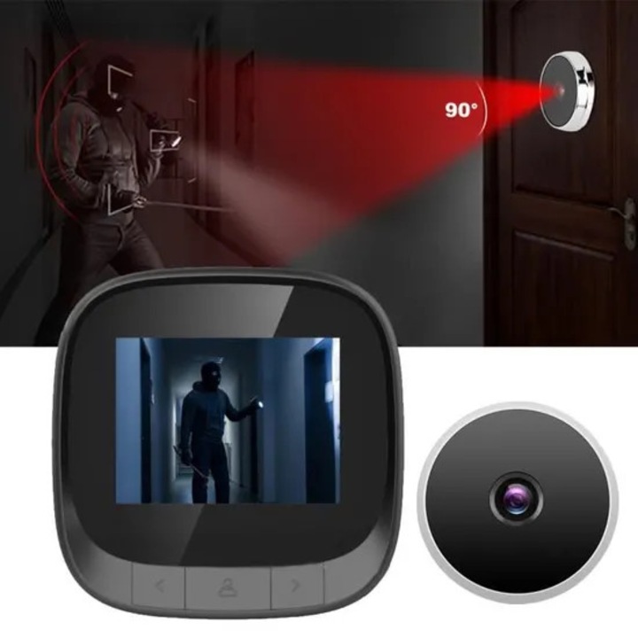 Vizor digital cu camera de securitate 2.4in, infrarosu, vizualizare inteligenta