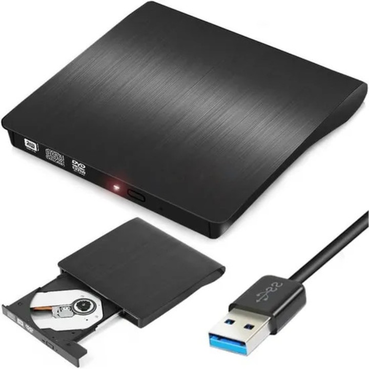 Външно оптично устройство, DVD Drive, USB 3.0, ултра тънко, преносимо, за настолен компютър