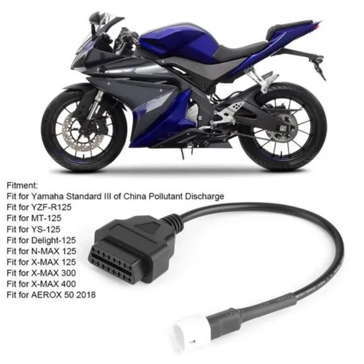 OBD2 diagnosztikai kábel, Yamaha MT-125, 3 tűs, univerzális