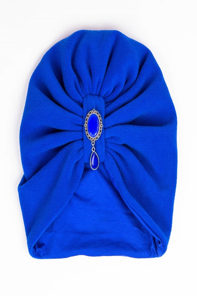 Turban de iarna, albastru royal, pentru dama