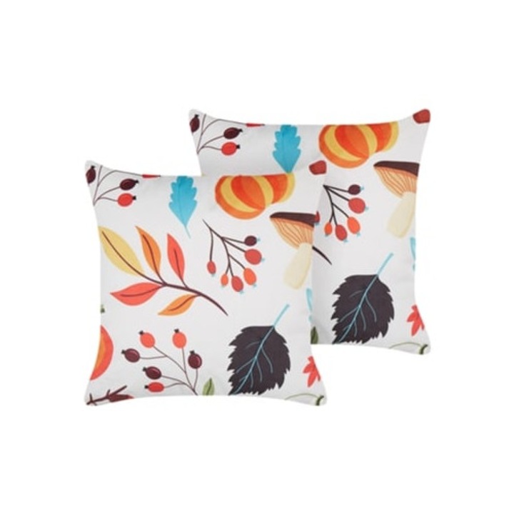 Set de 2 perne decorative BELIANI Viscaria din catifea multicolor, 45x45x10cm