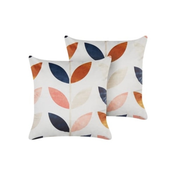 Set de 2 perne decorative BELIANI Quinoa din catifea multicolor, 45x45x10cm