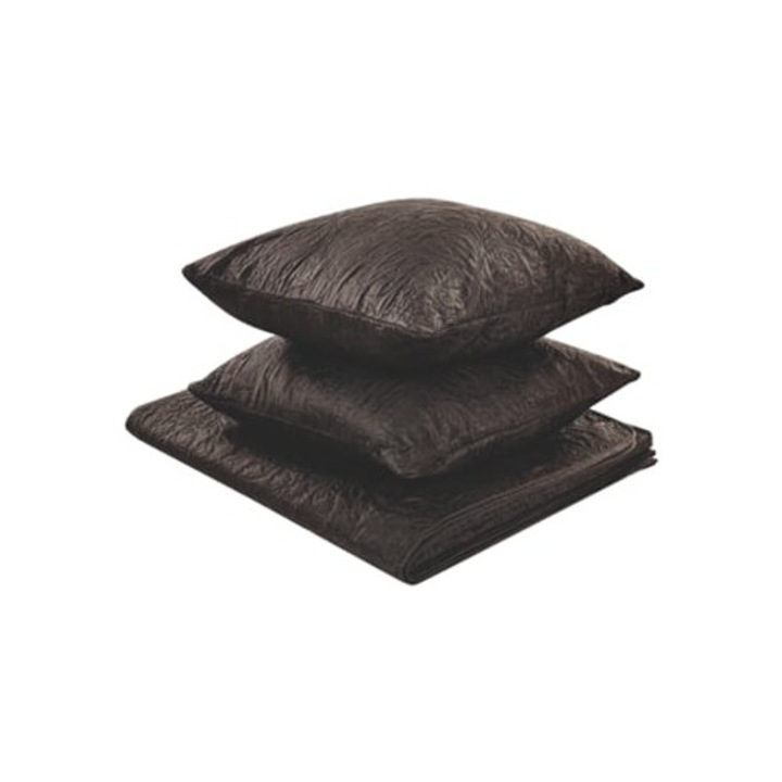 Cuvertura de pat cu perne BELIANI Rayen, poliester, 160x220x0.6, maro