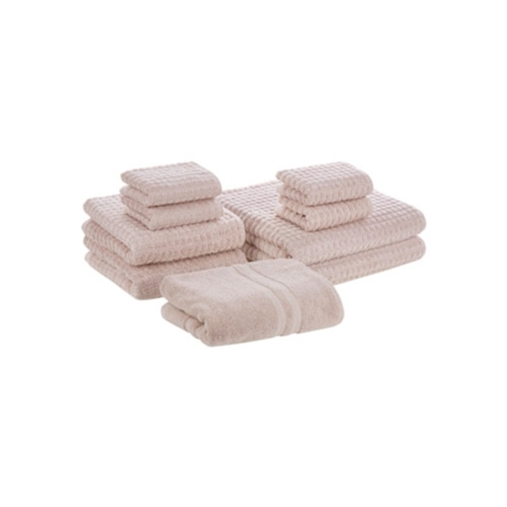 Комплект от 9 памучни кърпи BELIANI Atai розови 70x1x140см