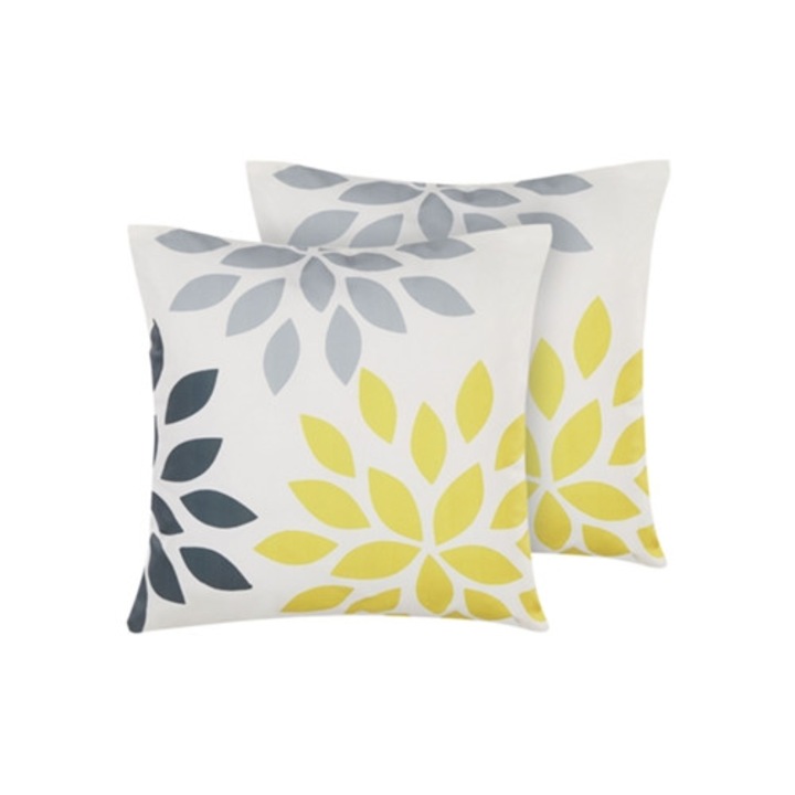 2 db többszínű díszpárna poliészterből, 45x45x12cm