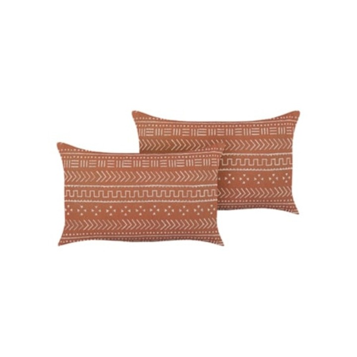 Set de 2 perne decorative BELIANI Orlaya portocalii 55x35x10cm