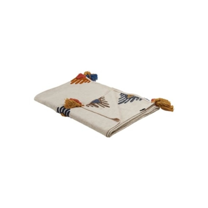 Patura din bumbac multicolor Munger 130x180cm