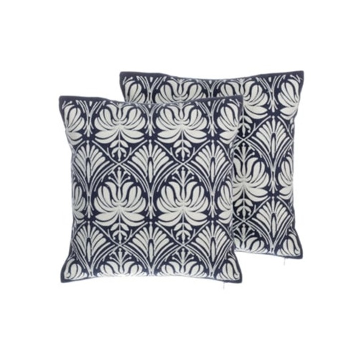 Set de 2 perne decorative BELIANI Nemesia, bumbac, albastru, 45x45x12cm