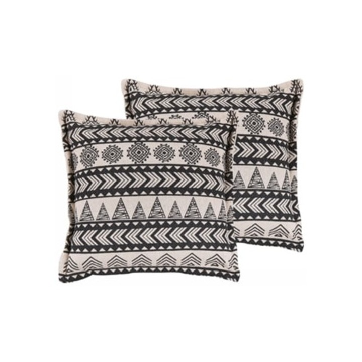 Set 2 perne decorative din bumbac 45x45x12cm