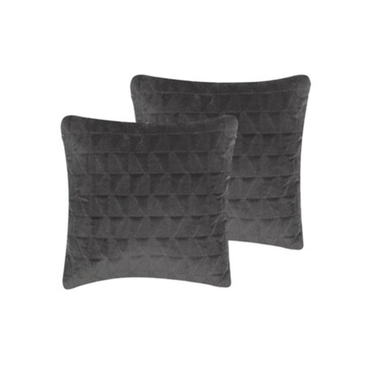 BELIANI Lalam szürke pamut díszpárna szett, 2 db, 45x45x10cm
