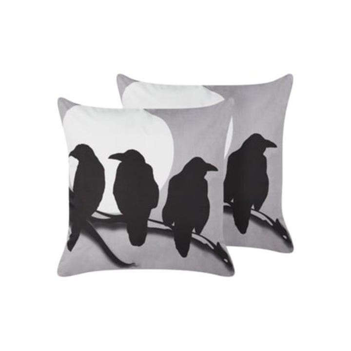 Set de 2 perne decorative Oradea, gri, 45x45x12cm