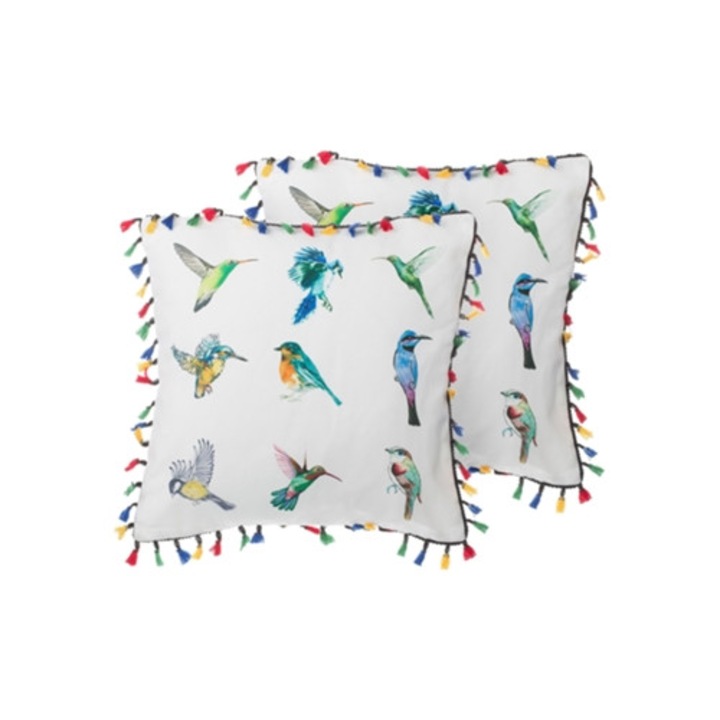 Set de 2 perne decorative BELIANI Mallow multicolore din poliester 45x45x12cm