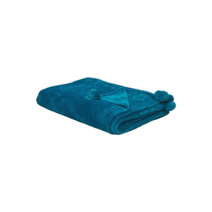 Patura din poliester BELIANI Saitler albastra 200x220x2 cm