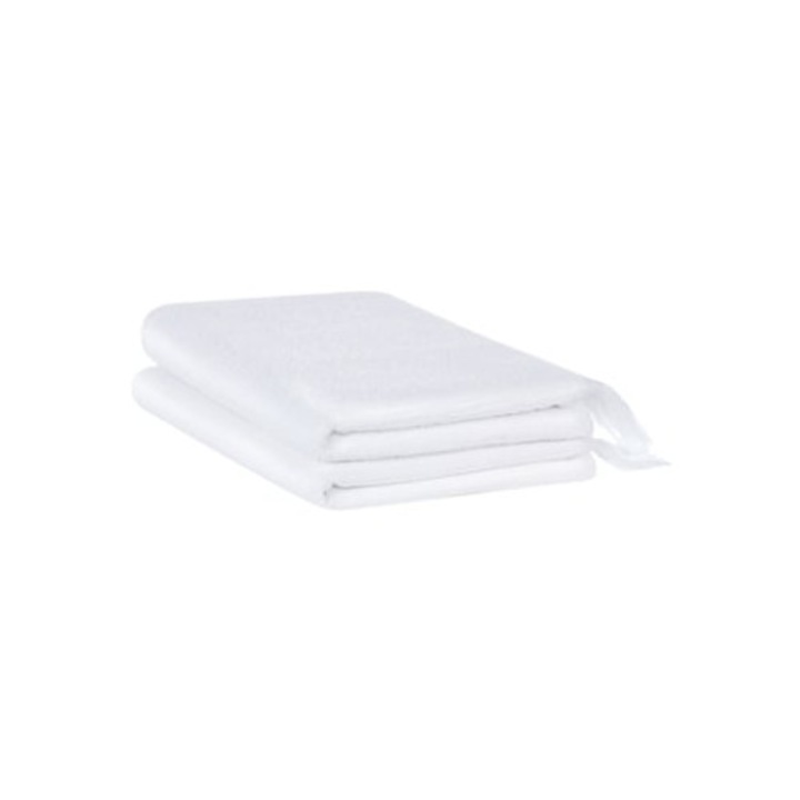 Set de 2 prosoape BELIANI Atiu din bumbac alb 100x1x150cm