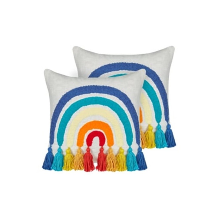 Dorstenia díszpárna, többszínű, pamut, 45x45x7 cm