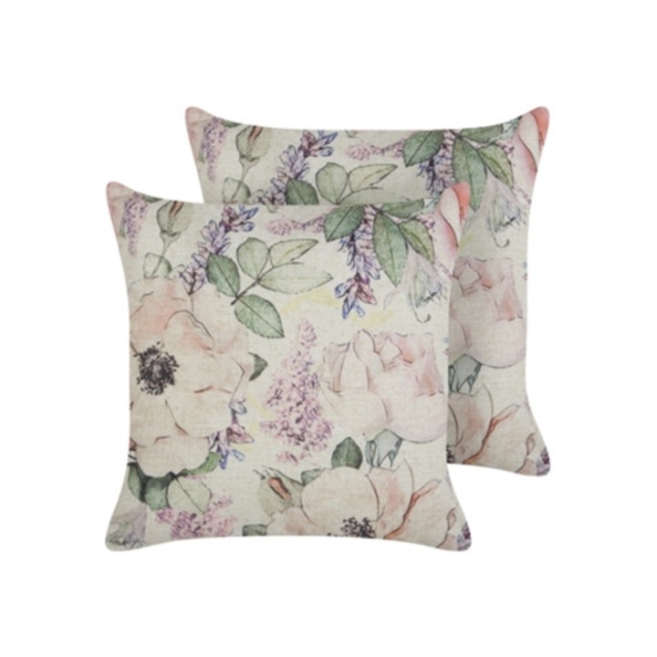 Set de 2 perne decorative Zahriye Violet 45x45x12 cm