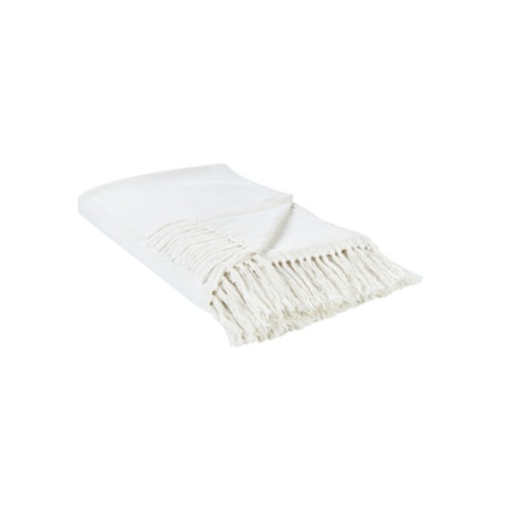 Patura din bumbac Beliani, alb, 220x240cm