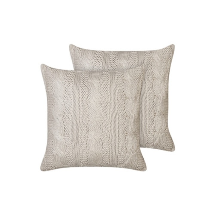 Set de 2 perne decorative BELIANI Constylis crem, 45x45x15cm