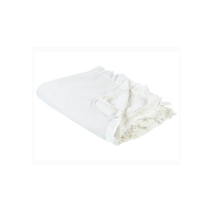 Fehér pamut ágytakaró 240x220cm