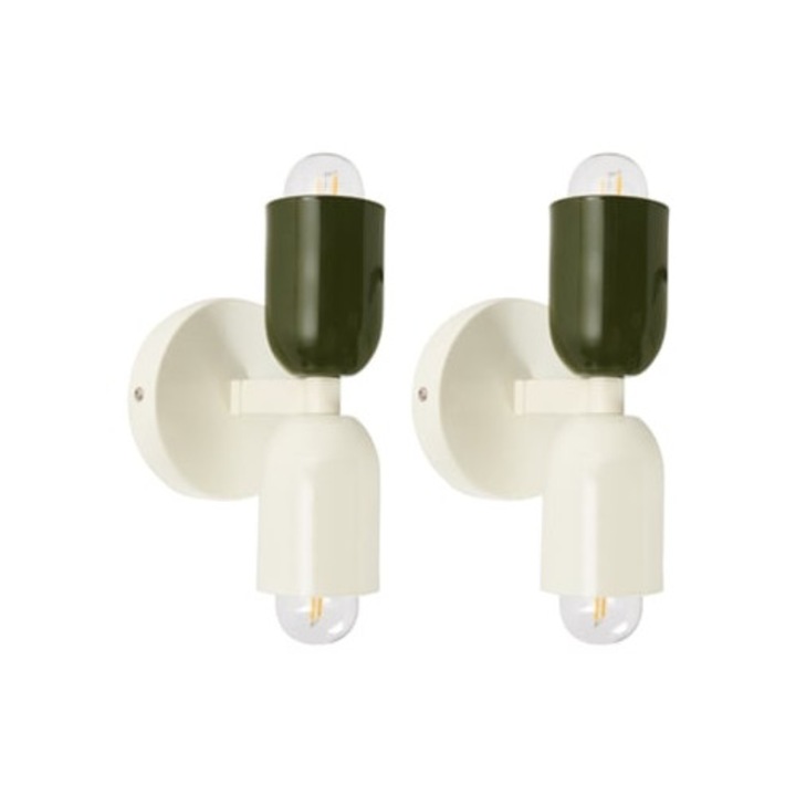 Set de 2 aplice metalice Beliani Topi, alb crem