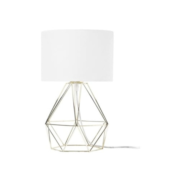 Veioza Beliani, lampa din fier alb, 22x22x35cm