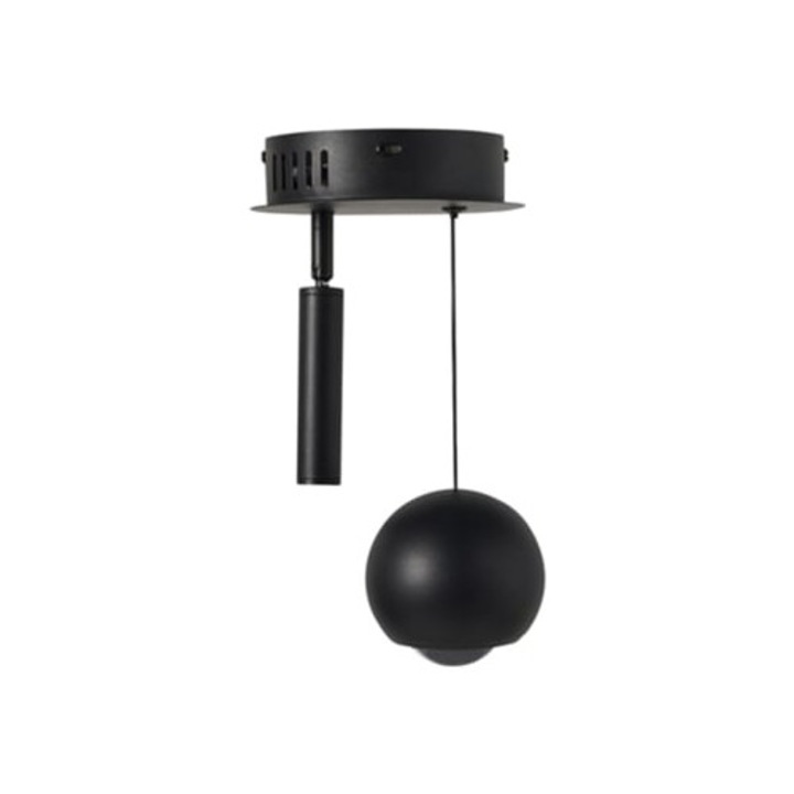 Lustra pendul LED, 2 lumini, metal, negru