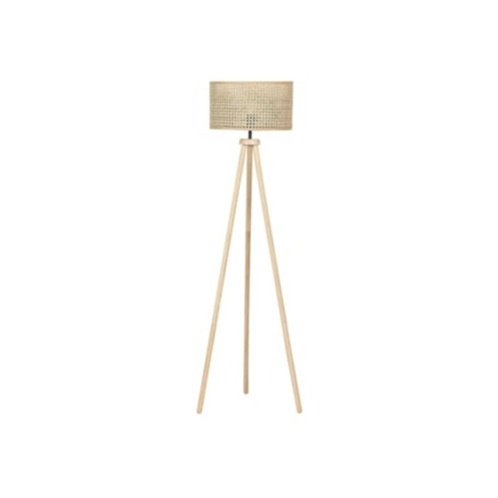 Lampadar BELIANI Penton, rattan, lemn de cauciuc natural, 50x50x150cm