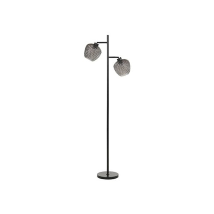 Lampadar Sherry, sticla, fier negru, 25x25x161cm