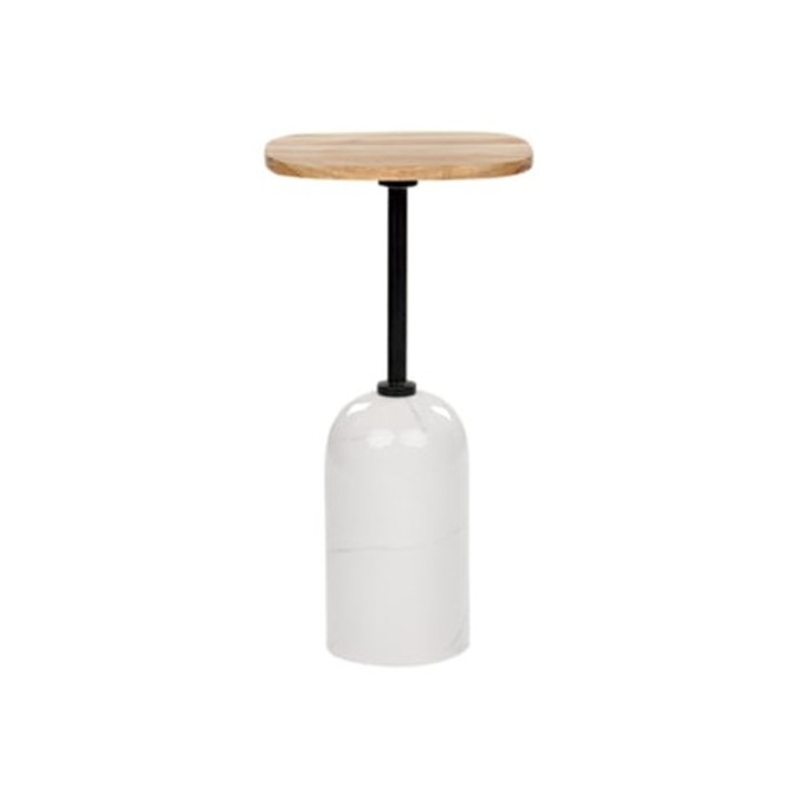 Masa laterala din fier Beliani Oasis alba 30x30x59 cm