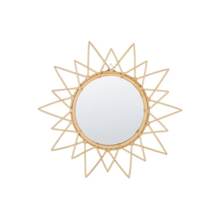 Aroek tükör, természetes rattan, 61x3x61cm