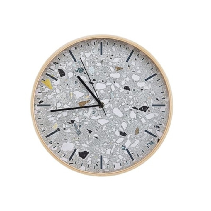 Gordola dekoratív óra, MDF, szürke üveg, 31x6x31cm