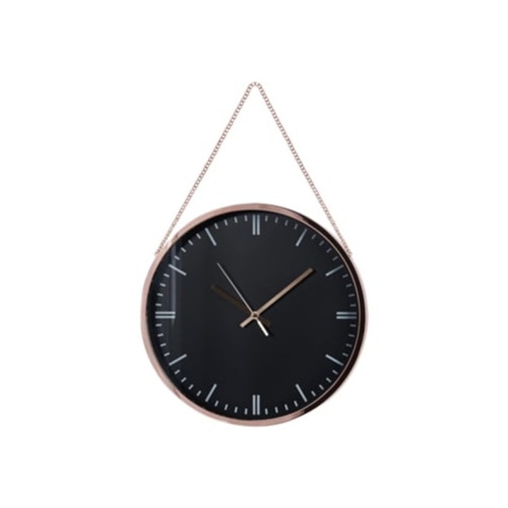 Bezas dekoratív óra, fekete, 30x4x48cm