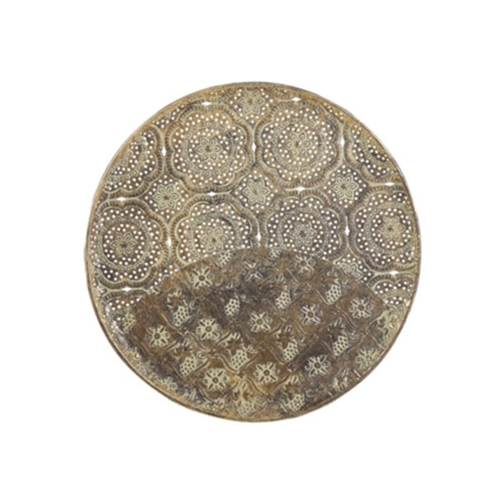 Tava servire, Kitnos, metal, aurie, 49x49x2cm