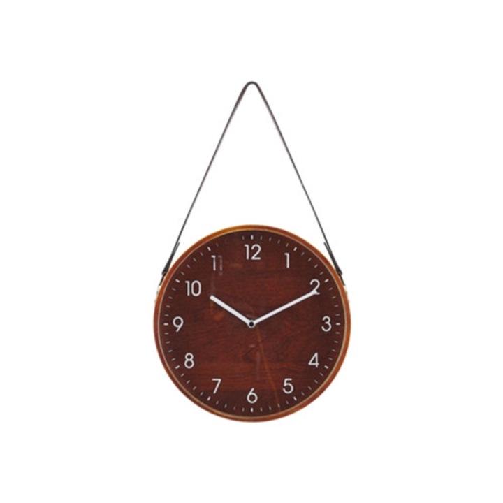 Renens dekoratív óra, MDF, sötétbarna, 26x6x44cm