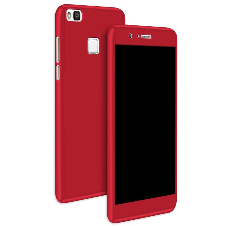Калъф Full Cover 360° (преден + заден) за Huawei P9 Lite, червен