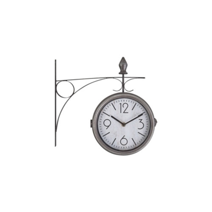 Romont dekoratív óra, ezüst, 34x10x33cm