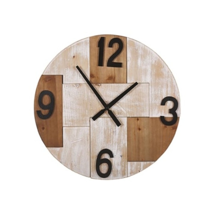 Michapan dekoratív óra, világosbarna színű, 60x4x60cm méretű