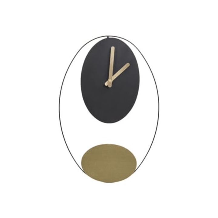 Manigod dekoratív falióra, fekete, 32x4x45cm